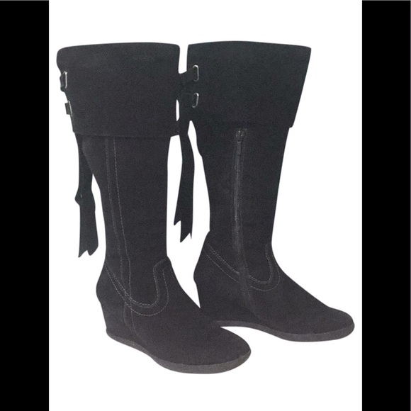 Geox suede black tall boots sz 36 - Picture 2 of 6